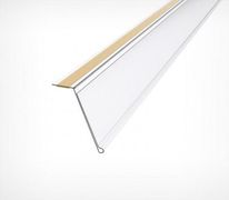 Полочные ценникодержатели, Ценникодержатели с клеящейся лентой, HEL. Продажа POS-материалов от производителя по низким ценам. Подберем ценникодержатели для Ваших стеллажей, оперативная доставка - Ценникодержатель полочный крепление скотч наклон 15° HEL-39